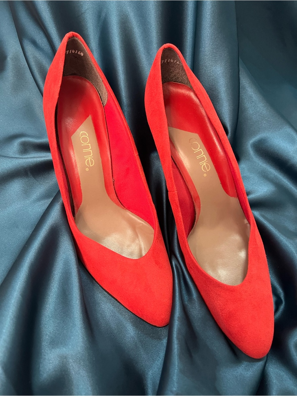 Connie Apricot Suede Pointed-Toe Pumps